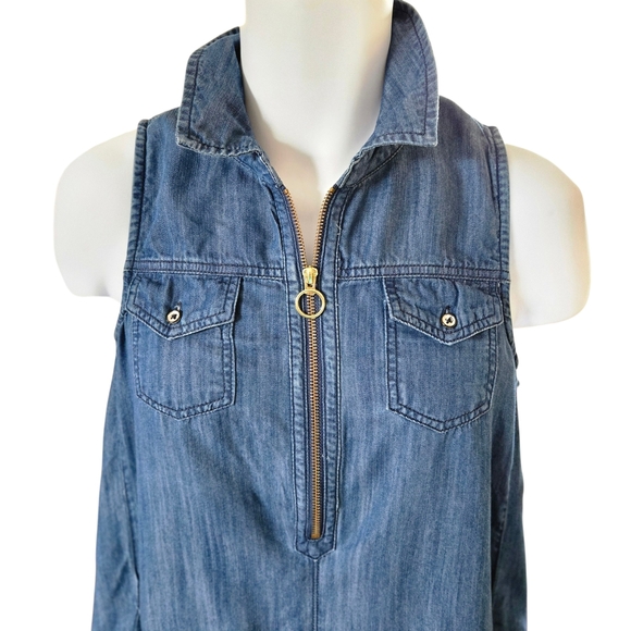 INC International Concepts Blue Zip-Front Maxi Dress - Picture 3 of 9